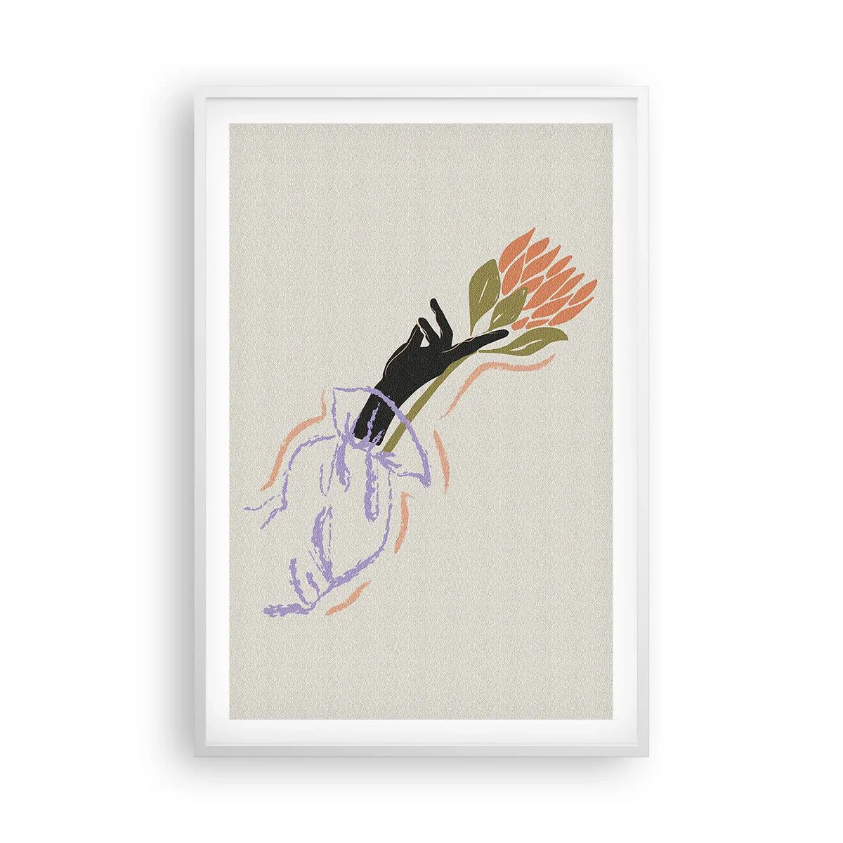 Pôster em moldura branca - Toque fraterno - 61x91 cm