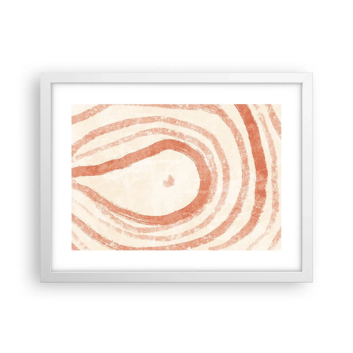 Pôster em moldura branca - Círculos de coral – composição - 40x30 cm