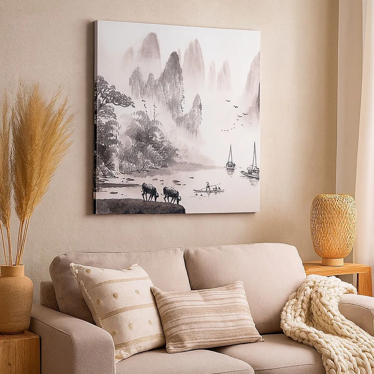 Quadro em tela - O cotidiano exótico do Oriente - 30x30 cm