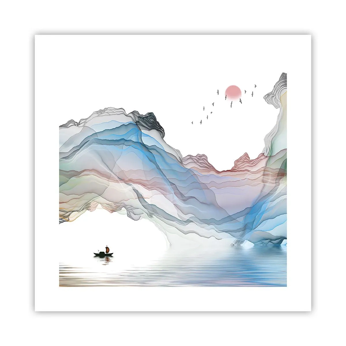 Pôster - Em direção às montanhas de cristal - 40x40 cm