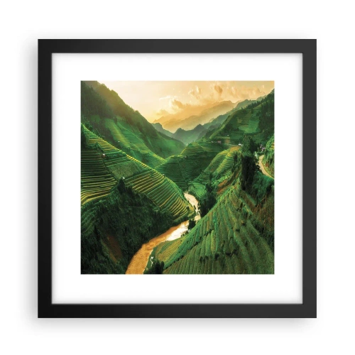 Pôster com moldura preta - Vale vietnamita - 30x30 cm