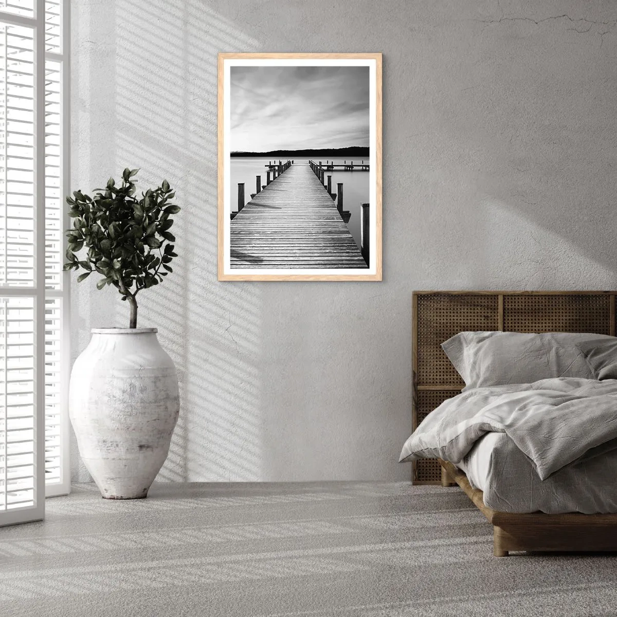 Pôster com moldura de carvalho claro - A fonte da tranquilidade - 61x91 cm