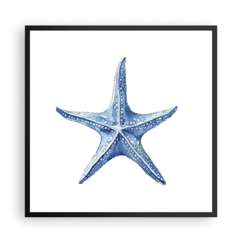 Pôster com moldura preta - Estrela do mar - 60x60 cm