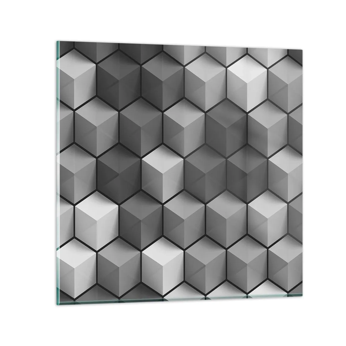Quadro em vidro - Quebra-cabeça cubista - 30x30 cm