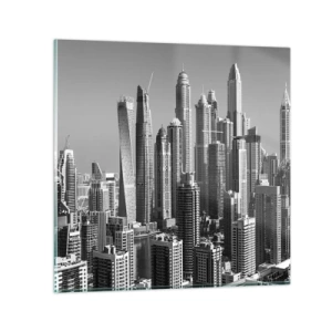 Quadro em vidro - A cidade sobre o deserto - 30x30 cm