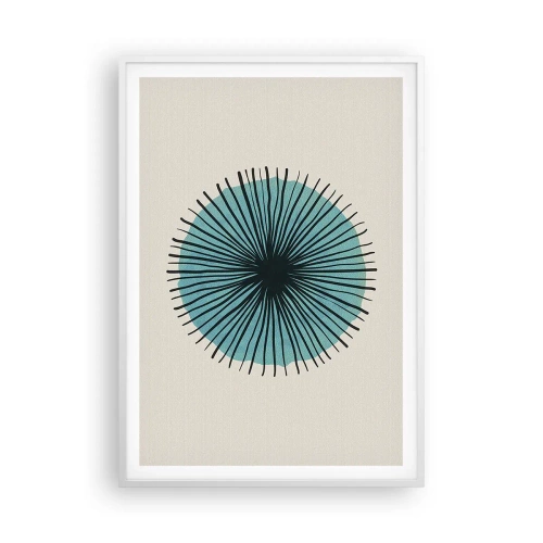 Pôster em moldura branca - Radiante sobre o azul - 70x100 cm