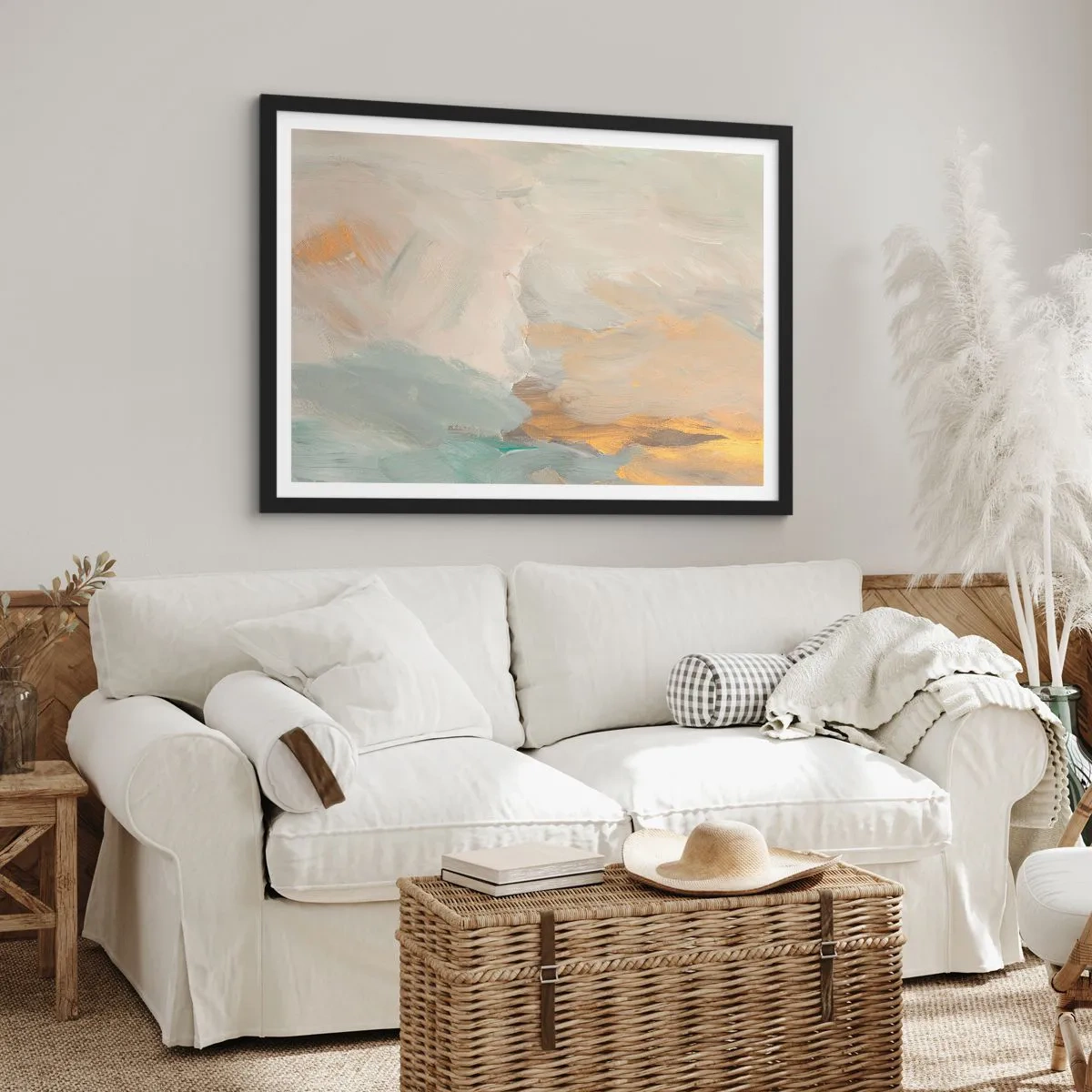 Pôster com moldura preta - Abstração – a terra da gentileza - 91x61 cm