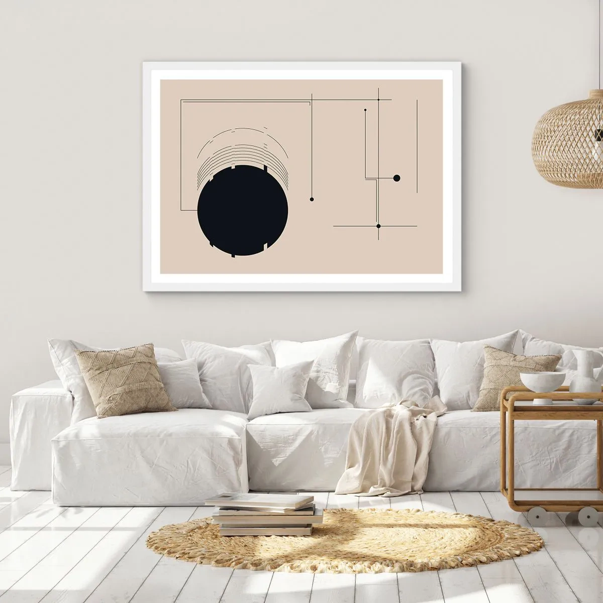 Pôster em moldura branca - Composição flexível e dinâmica - 91x61 cm