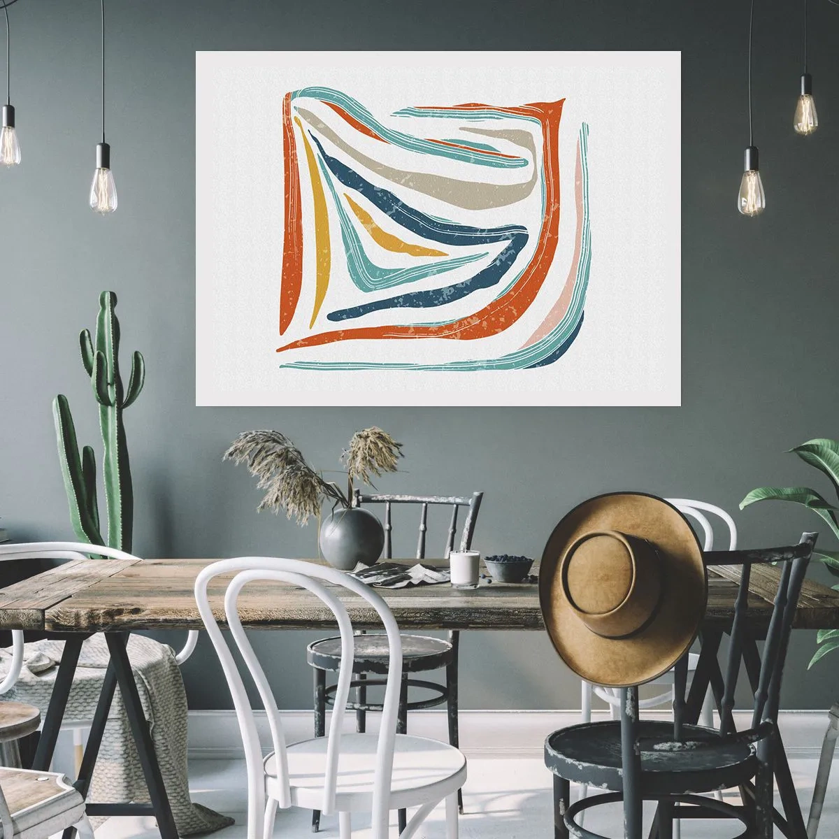 Pôster - Abstração com um sorriso amigável - 100x70 cm