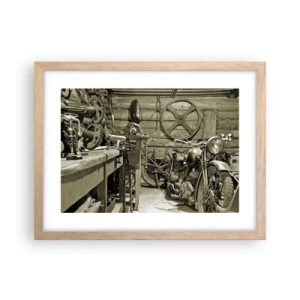 Pôster com moldura de carvalho claro - No depósito do tio Jorge - 40x30 cm