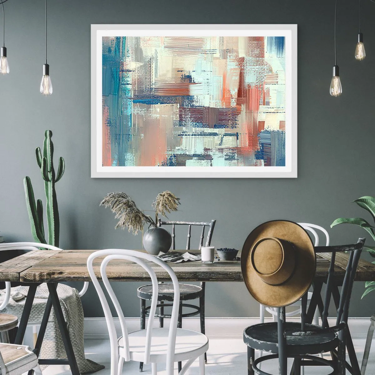 Pôster em moldura branca - Alcance a luz - 91x61 cm