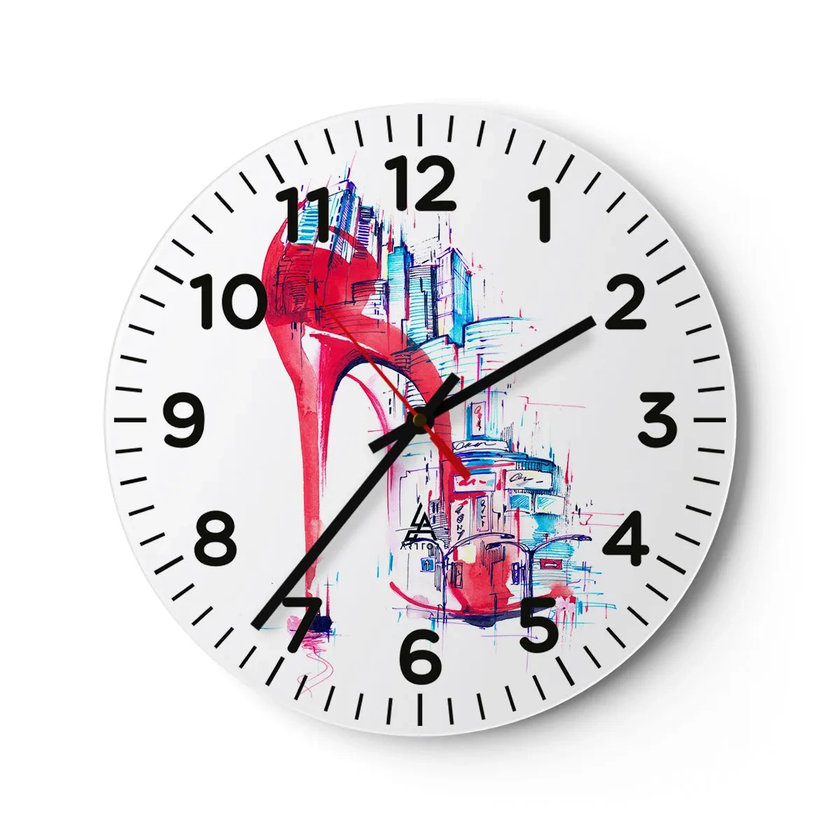 Relógio de parede - Relógio em vidro - Elegância metropolitana - 40x40 cm