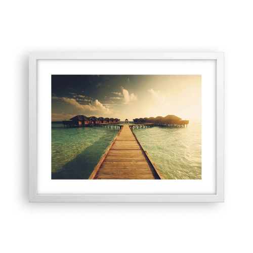 Pôster em moldura branca - Um convite caloroso - 40x30 cm