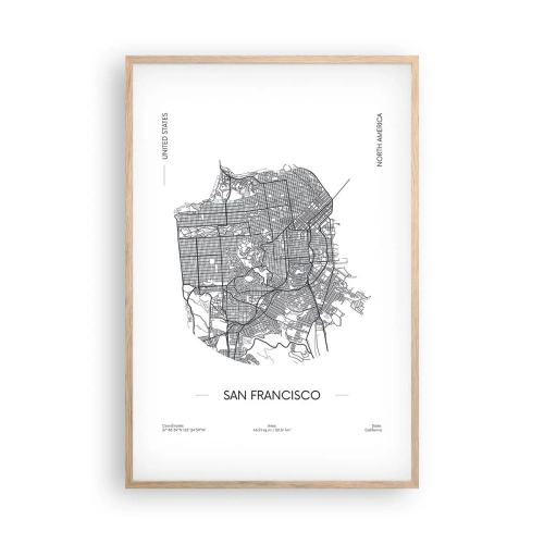 Pôster com moldura de carvalho claro - Anatomia de São Francisco - 61x91 cm