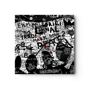 Relógio de parede - Relógio em vidro - O rico mundo das ruas - 40x40 cm