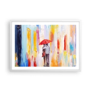 Pôster em moldura branca - Que continue a chover - 70x50 cm