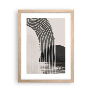 Pôster com moldura de carvalho claro - Ida e volta - 30x40 cm