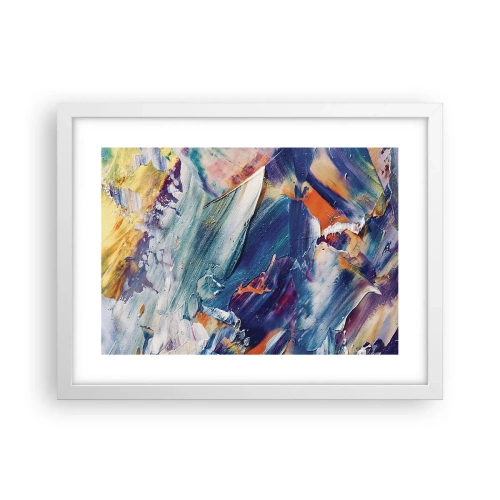 Pôster em moldura branca - Confusão de cores - 40x30 cm