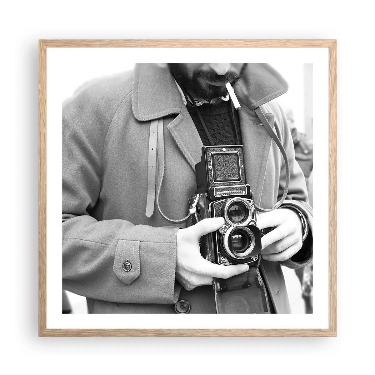 Pôster com moldura de carvalho claro - Estilo retro - 60x60 cm