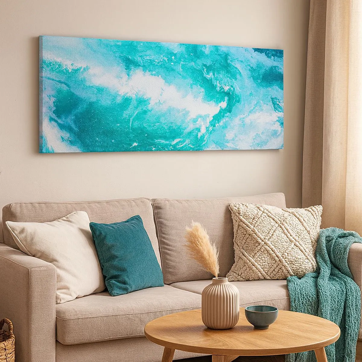 Quadro em tela - No núcleo da água - 100x40 cm