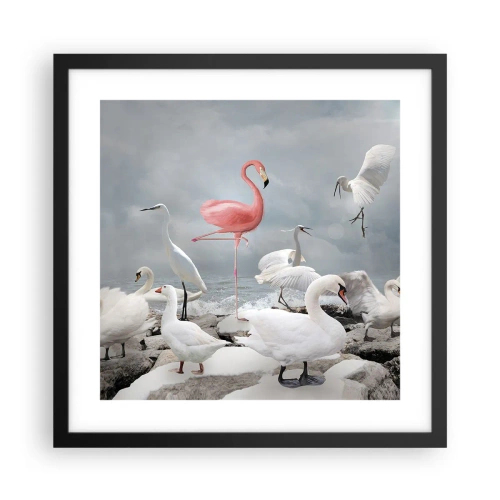 Pôster com moldura preta - Como vim parar aqui? - 40x40 cm