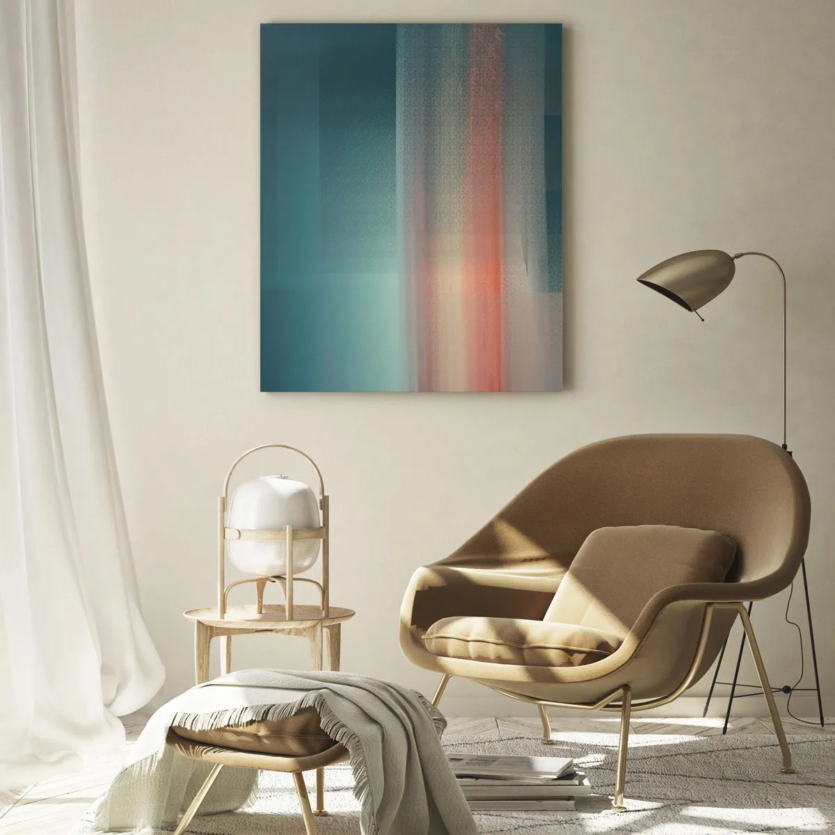 Quadro em vidro - Resumo: ondas de luz - 50x70 cm
