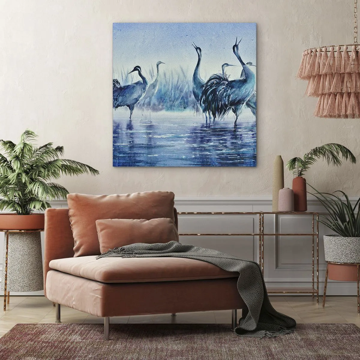 Quadro em tela - Reunião matinal - 50x50 cm