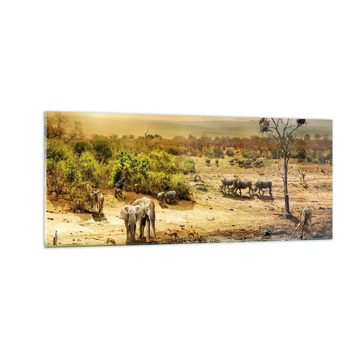 Quadro em vidro - Um rio corria no Éden... - 100x40 cm