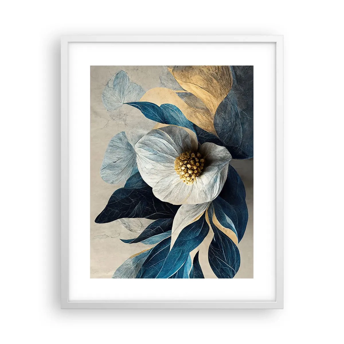 Pôster em moldura branca - Tem um coração de ouro - 40x50 cm