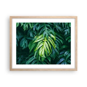 Pôster com moldura de carvalho claro - Mergulhar no frescor - 50x40 cm