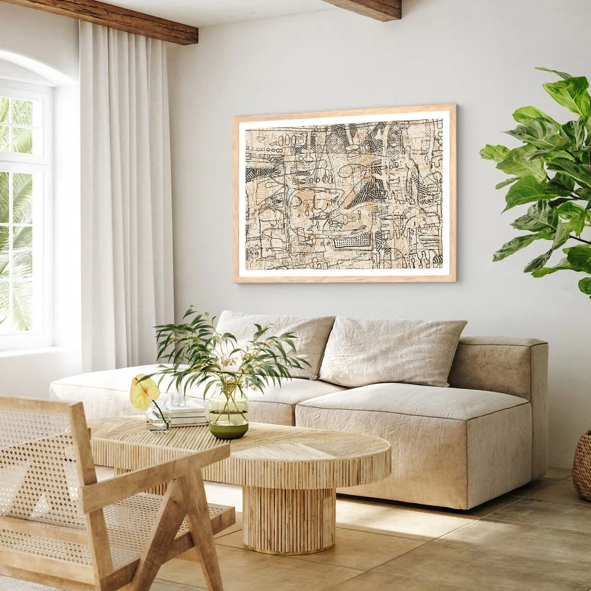 Pôster com moldura de carvalho claro - À espera de ser decifrado - 100x70 cm