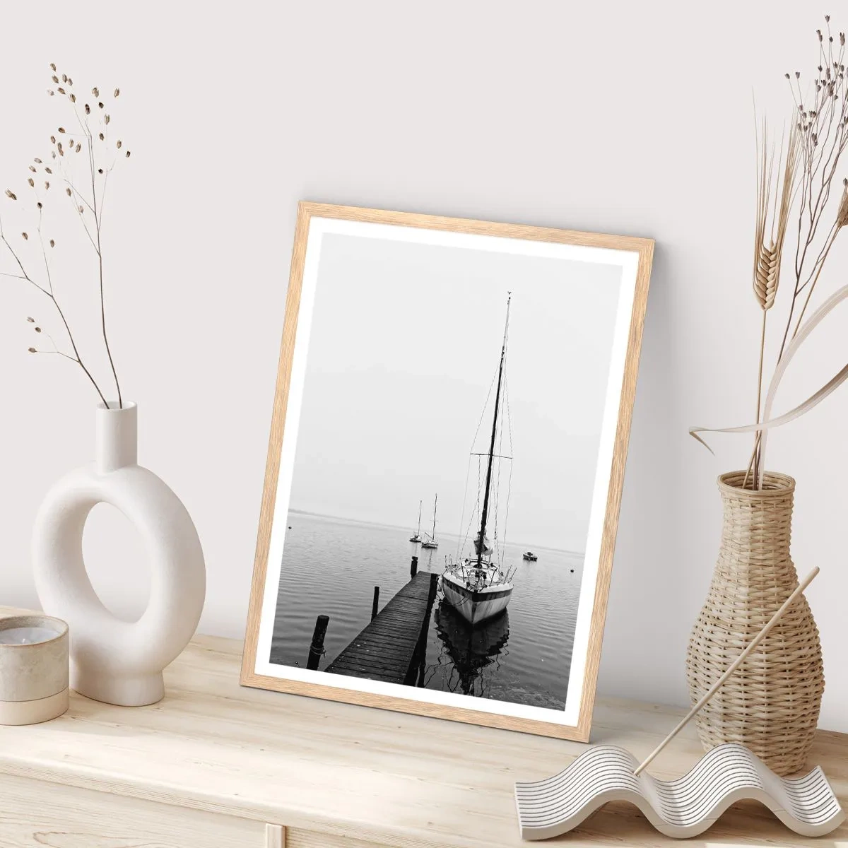 Pôster com moldura de carvalho claro - Pronto para ir - 70x100 cm