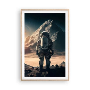 Pôster com moldura de carvalho claro - Novo desafio - 61x91 cm