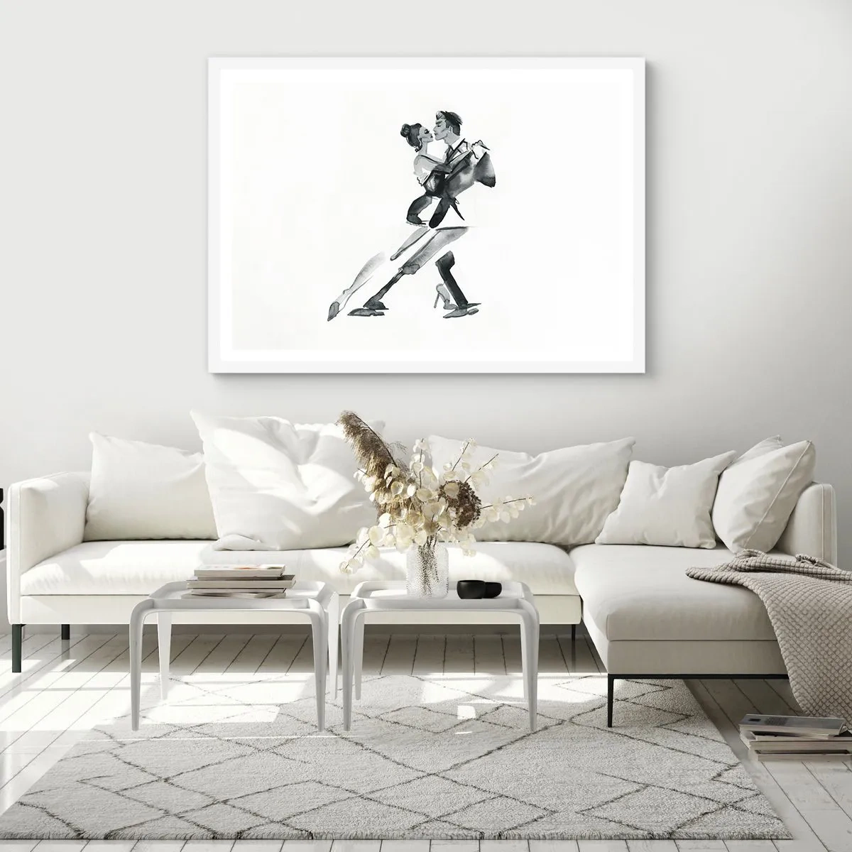 Pôster em moldura branca - Num só ritmo - 100x70 cm