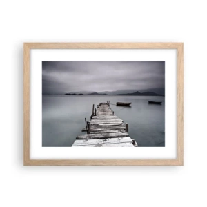 Pôster com moldura de carvalho claro - Amanhã pode ir - 40x30 cm