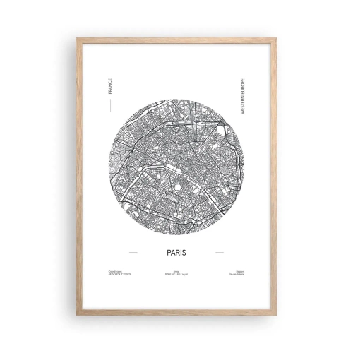 Pôster com moldura de carvalho claro - Anatomia de Paris - 50x70 cm