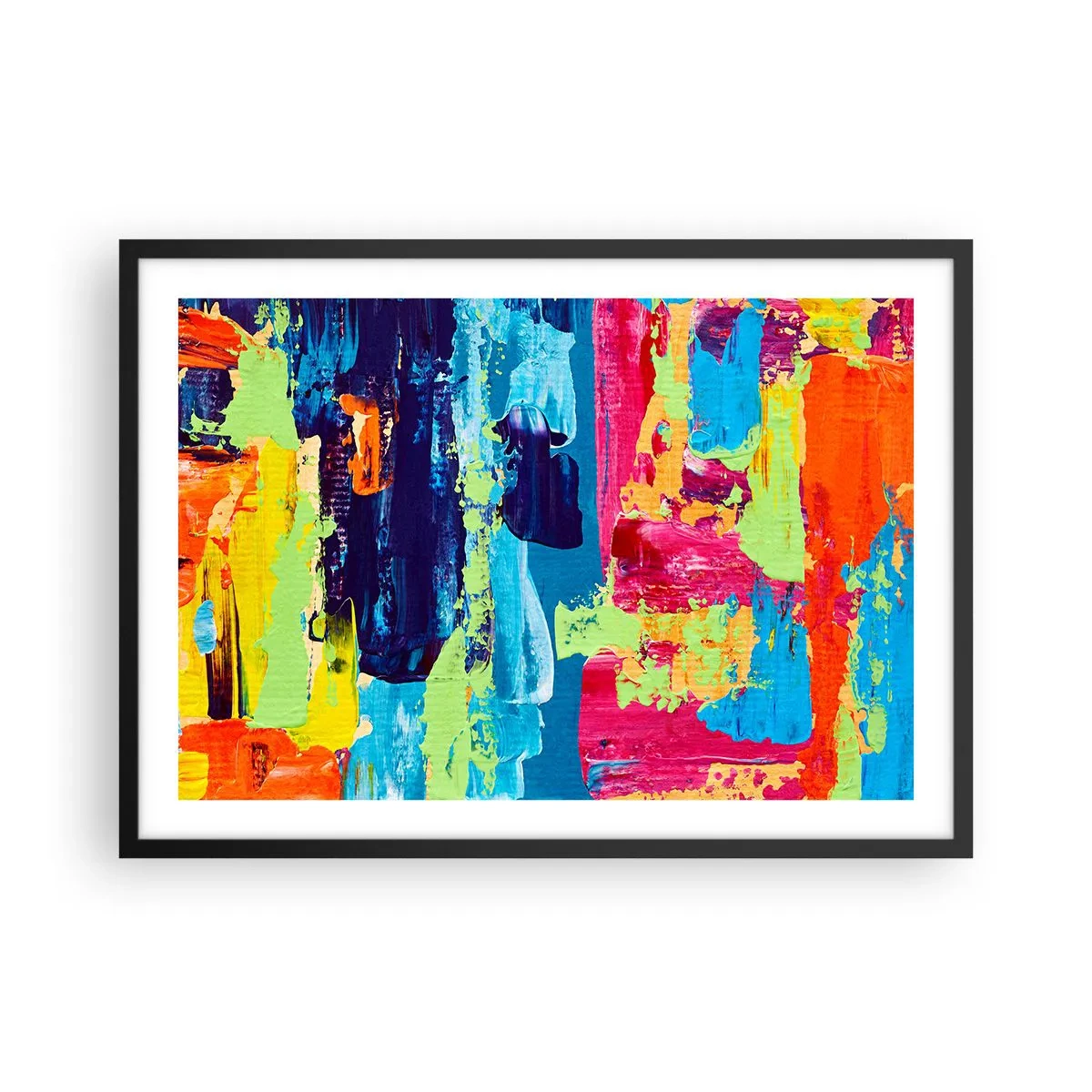 Pôster com moldura preta - A vida é bela! - 70x50 cm