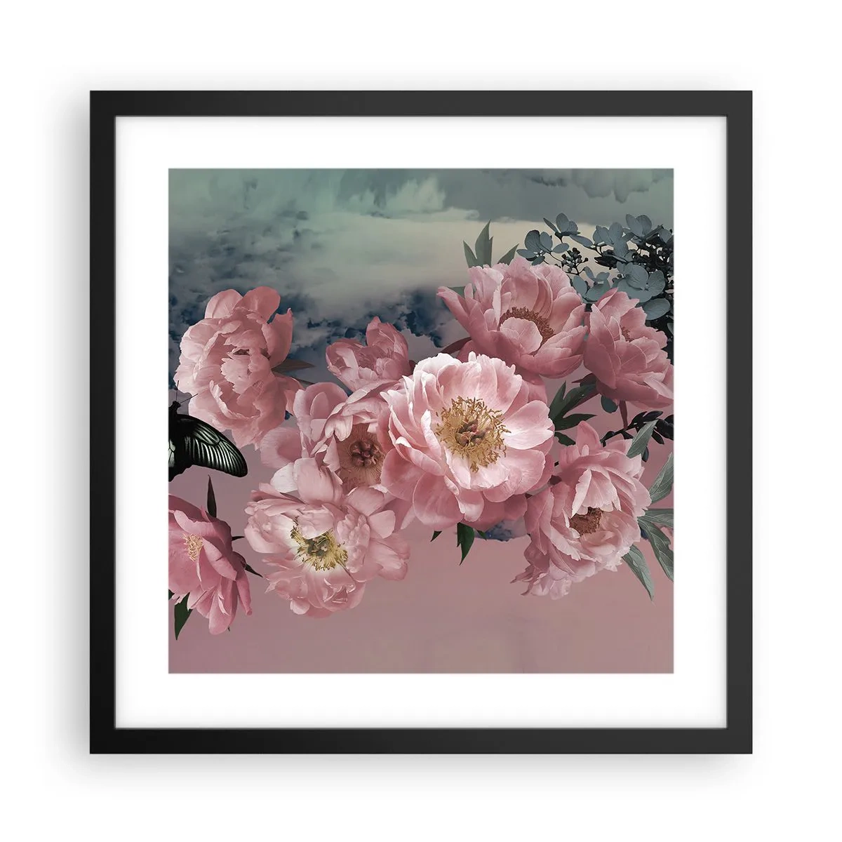 Pôster com moldura preta - O auge do romantismo - 40x40 cm