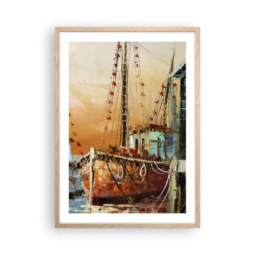Pôster com moldura de carvalho claro - Um regresso tranquilo - 50x70 cm