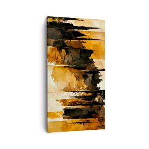 Quadro em tela - Harmonia de preto e dourado - 45x80 cm