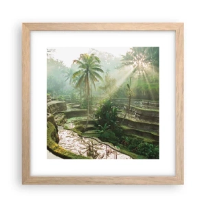 Pôster com moldura de carvalho claro - Crescer ao sol - 30x30 cm