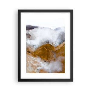 Pôster com moldura preta - A beleza crua da Islândia - 30x40 cm