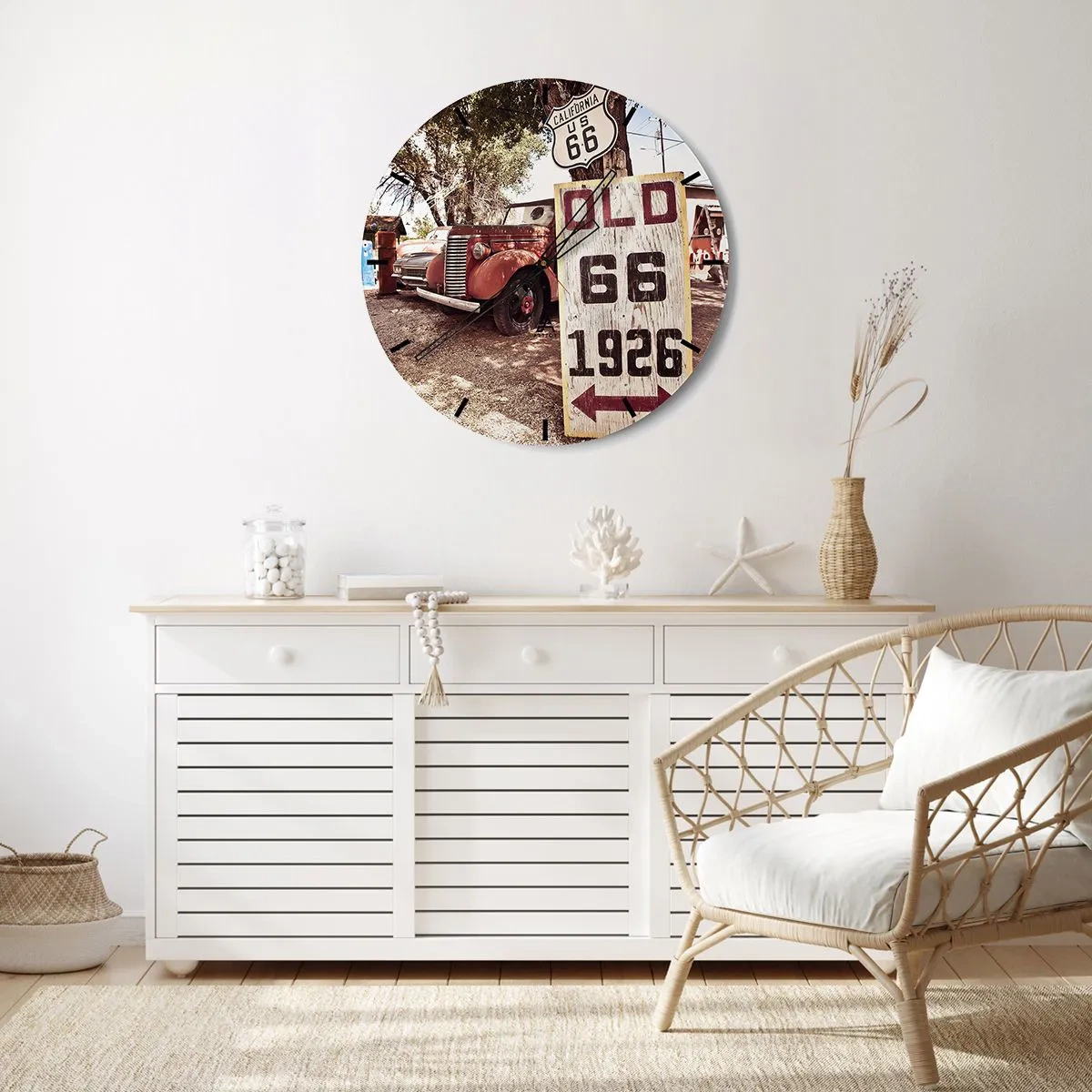 Relógio de parede - Relógio em vidro - A lenda de uma província americana - 30x30 cm