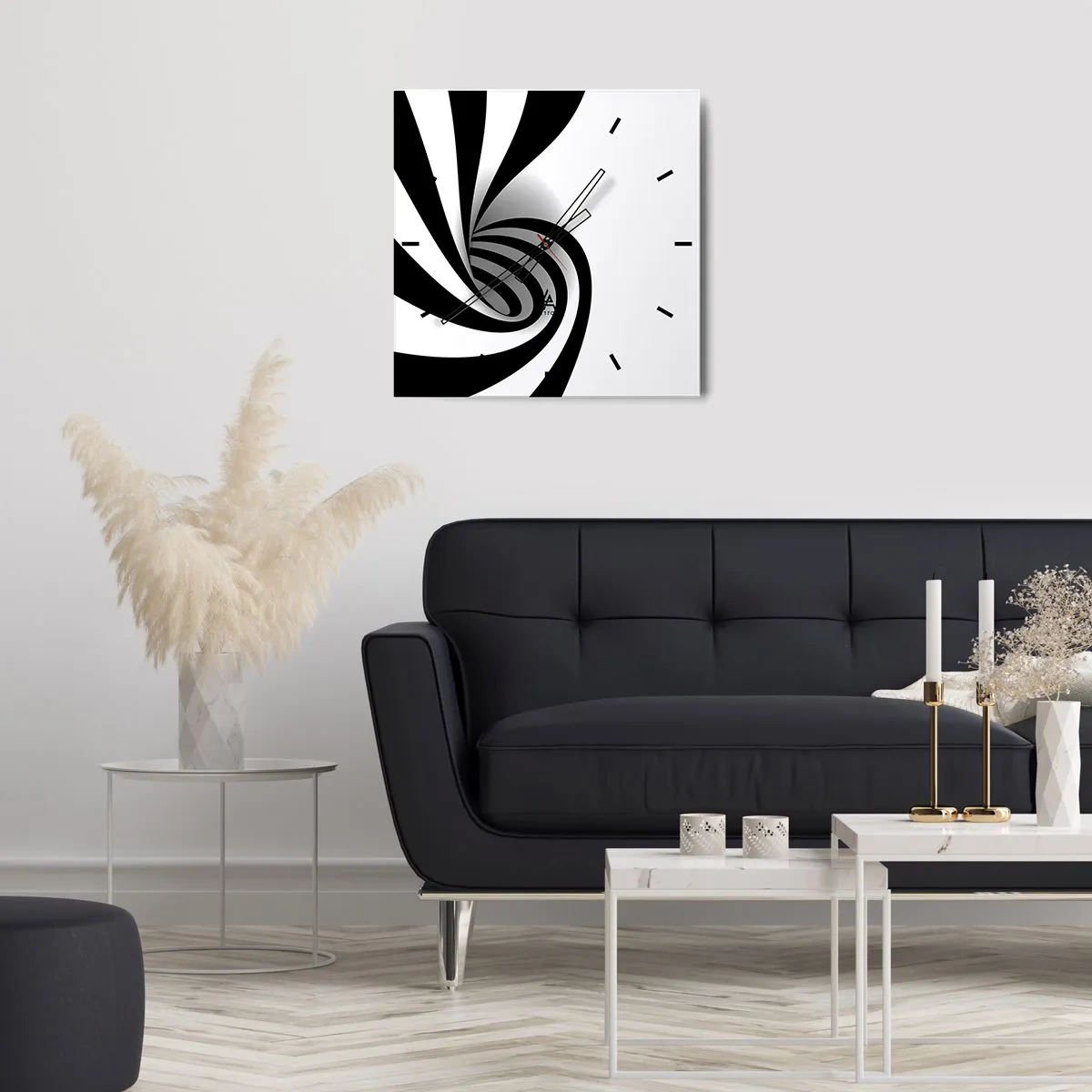 Relógio de parede - Relógio em vidro - No entanto, gira - 30x30 cm