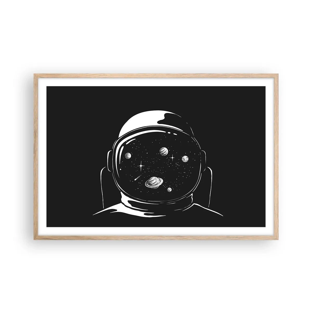 Pôster com moldura de carvalho claro - Bela Vista - 91x61 cm