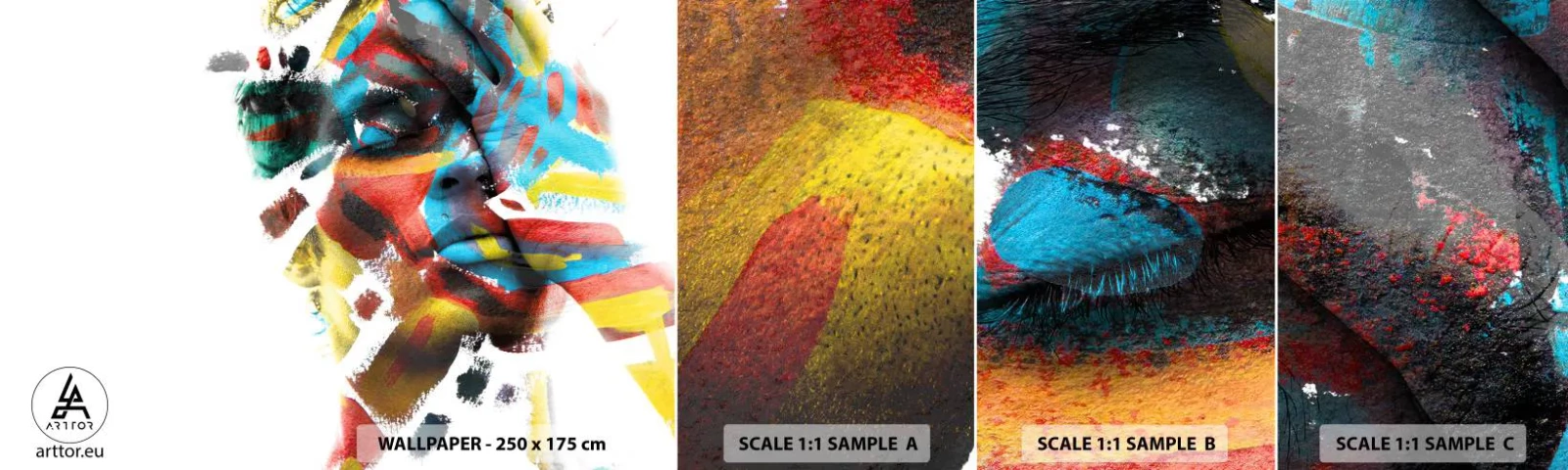 Amostra de Papel de Parede Standard Eco - Personalidade colorida - Abstração, Pedaço, Gráficos - 100x30 cm