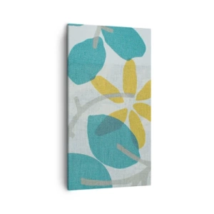 Quadro em tela - Entre as folhas azuis - 45x80 cm
