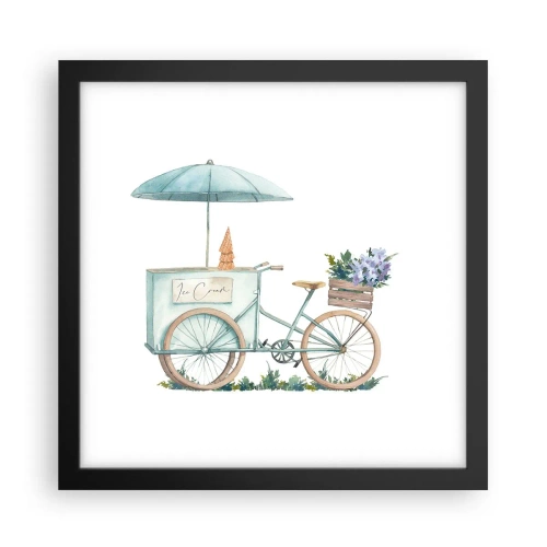 Pôster com moldura preta - Doce lembrança do verão - 30x30 cm