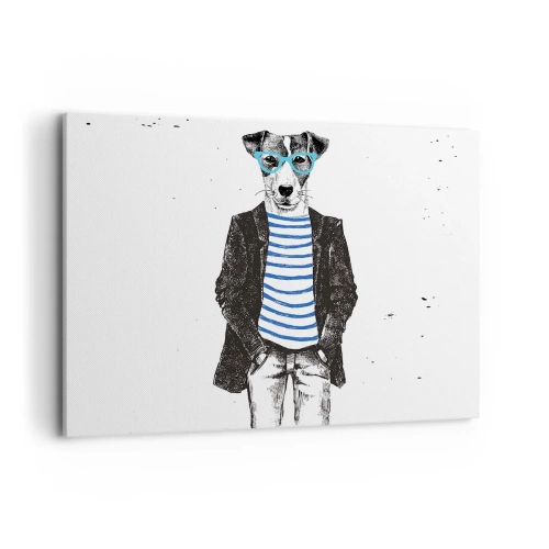 Quadro em tela - O charme do cão - 100x70 cm