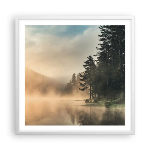 Pôster em moldura branca - O nascimento do dia - 60x60 cm